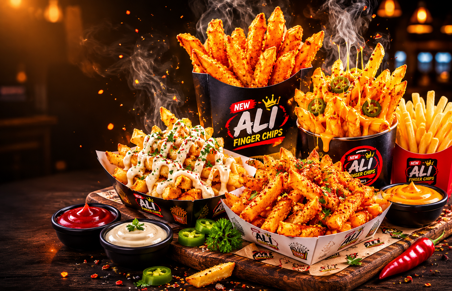 Fresh Golden French Fries Salting